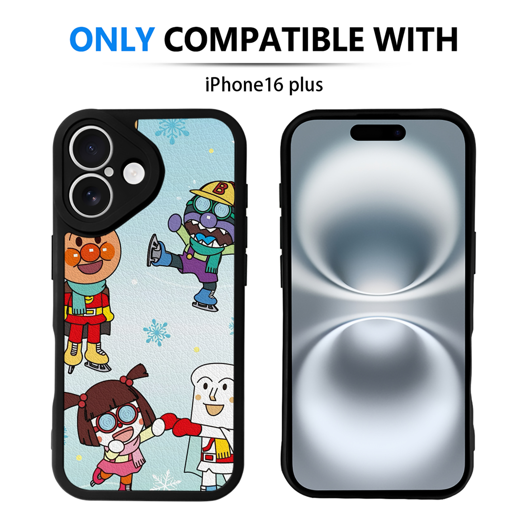 （画像用） アンパンマン Anpanman 【iPhone 16シリーズ対応】シリコンスマホケース（レザー調） 材質：シリコン